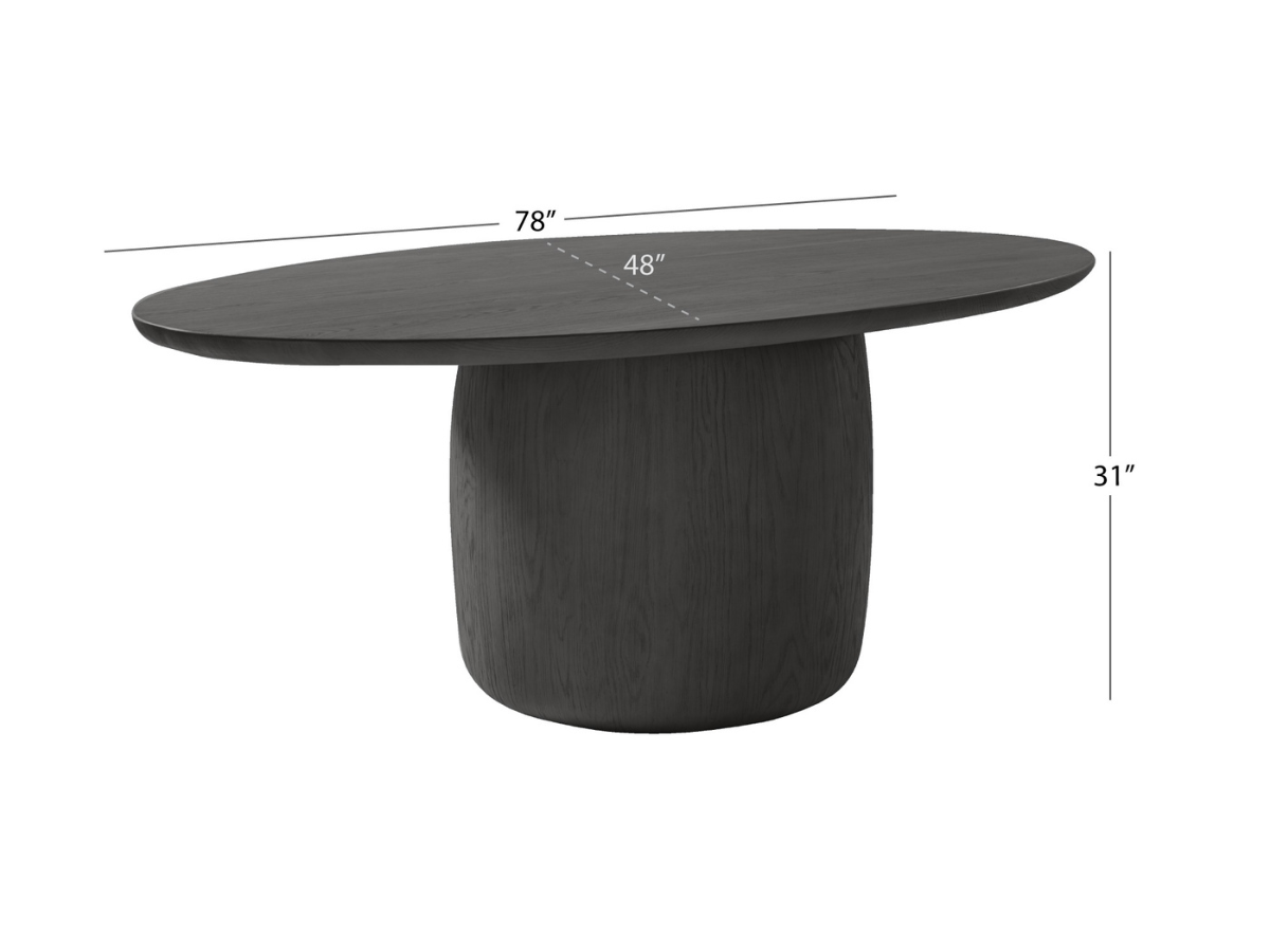 JoJo Fletcher Pauline Oak Oval Dining Table 78" - Black