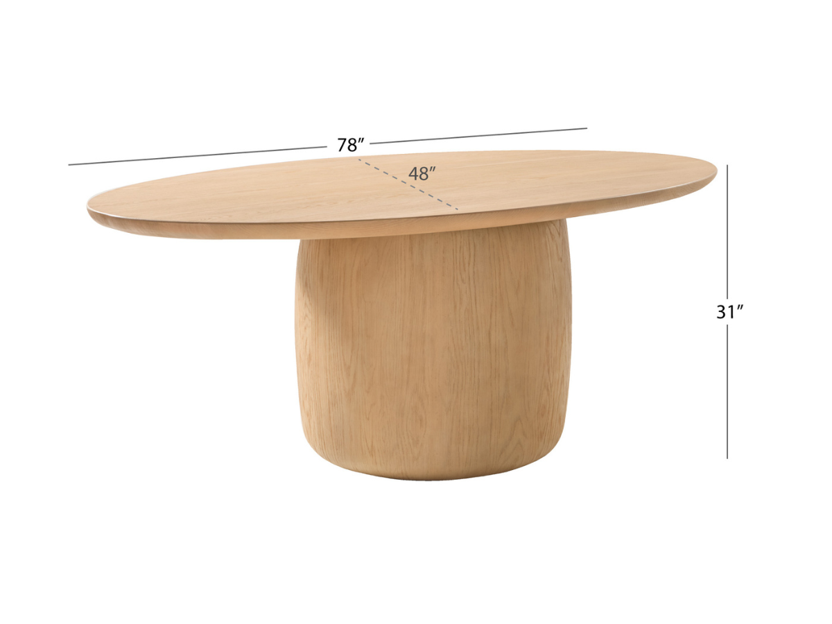 JoJo Fletcher Pauline Oak Oval Dining Table 78" - Blonde