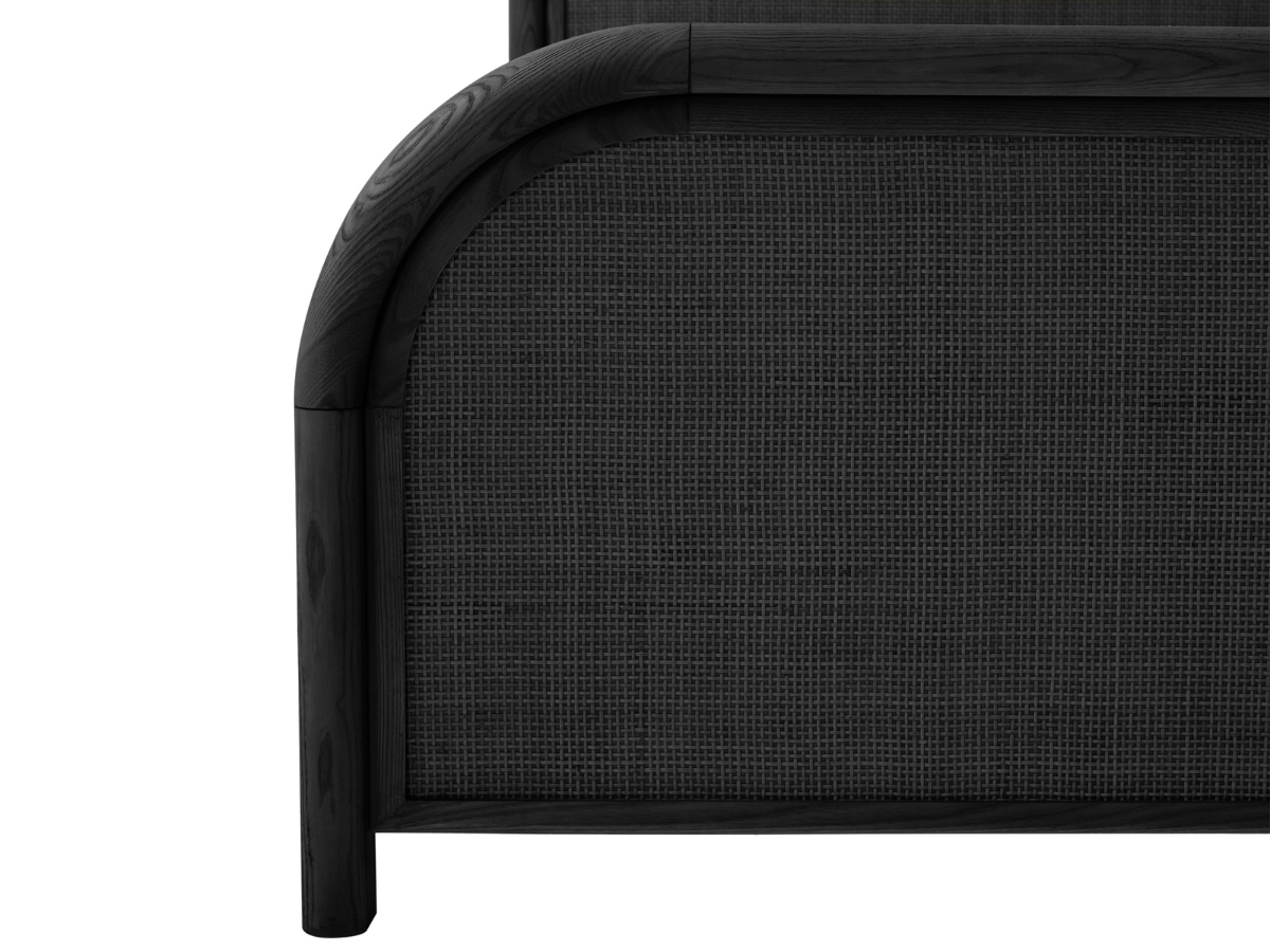 JoJo Fletcher Pauline Oak & Natural Cane Bed - Black - King