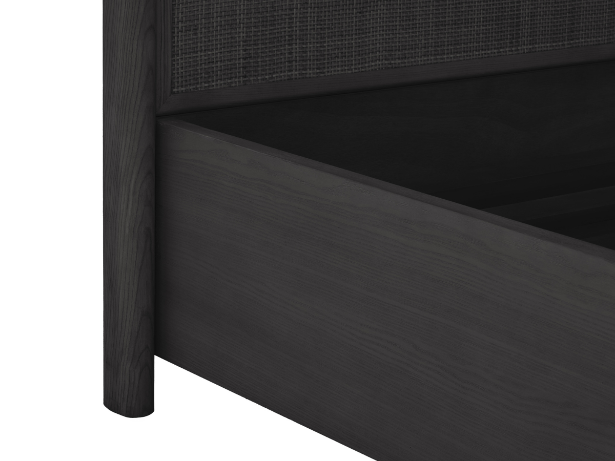JoJo Fletcher Pauline Oak & Natural Cane Bed - Black - King