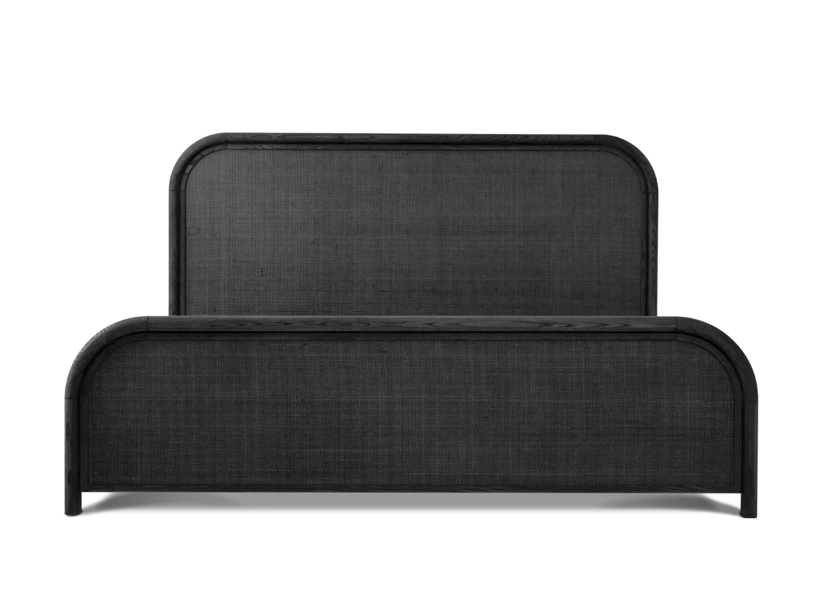 JoJo Fletcher Pauline Oak & Natural Cane Bed - Black - King