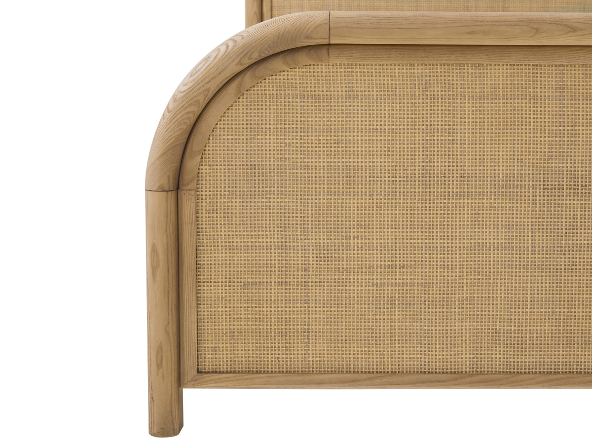 JoJo Fletcher Pauline Oak & Natural Cane Bed - Blonde - Queen