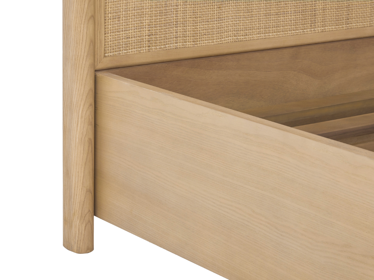 JoJo Fletcher Pauline Oak & Natural Cane Bed - Blonde - Queen