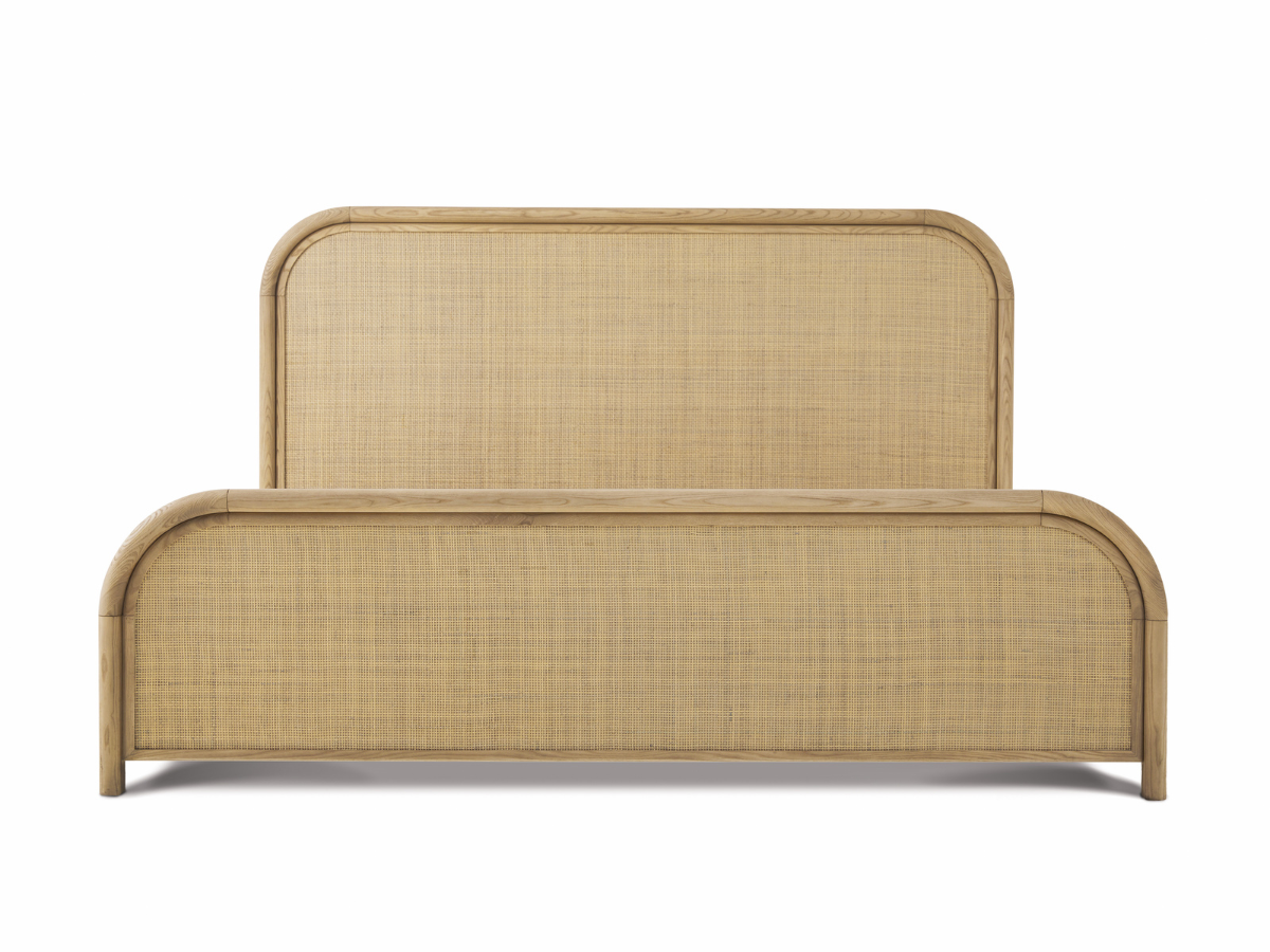 JoJo Fletcher Pauline Oak & Natural Cane Bed - Blonde - Queen