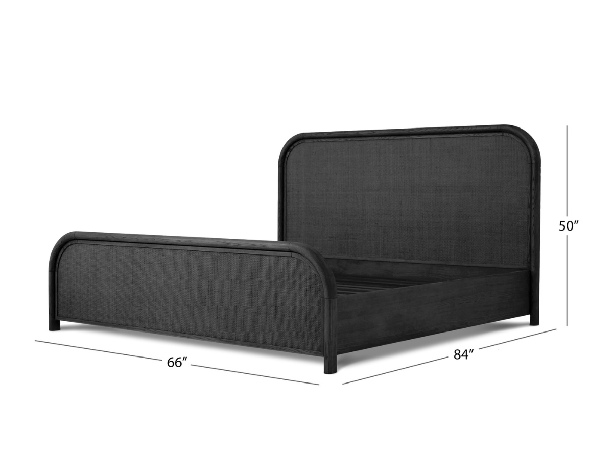 JoJo Fletcher Pauline Oak & Natural Cane Bed - Black - King