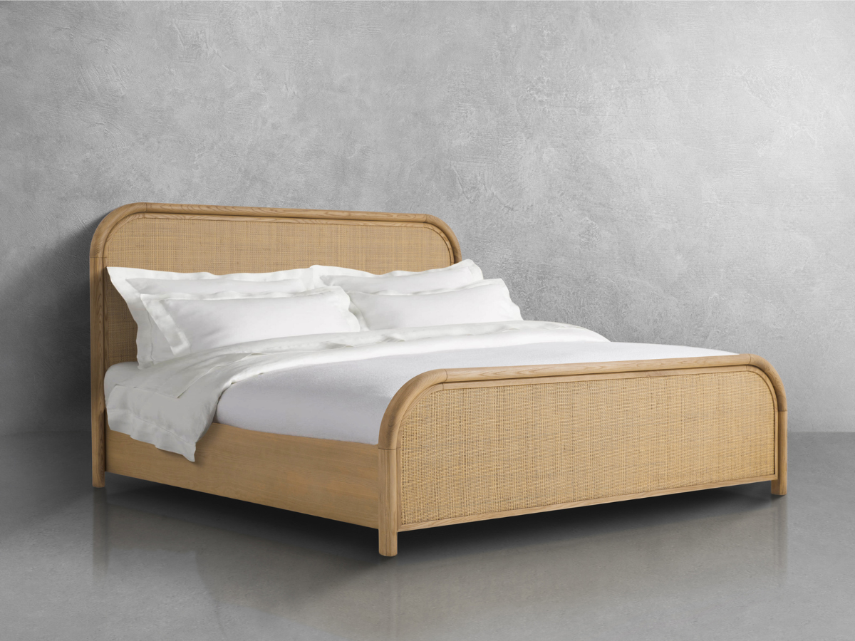 JoJo Fletcher Pauline Oak & Natural Cane Bed - Blonde - Queen