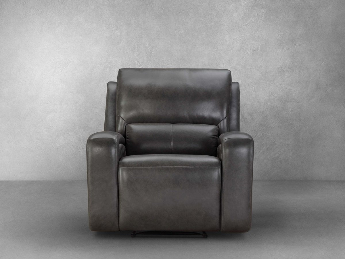 Raymond Leather Power Recliner - Gray
