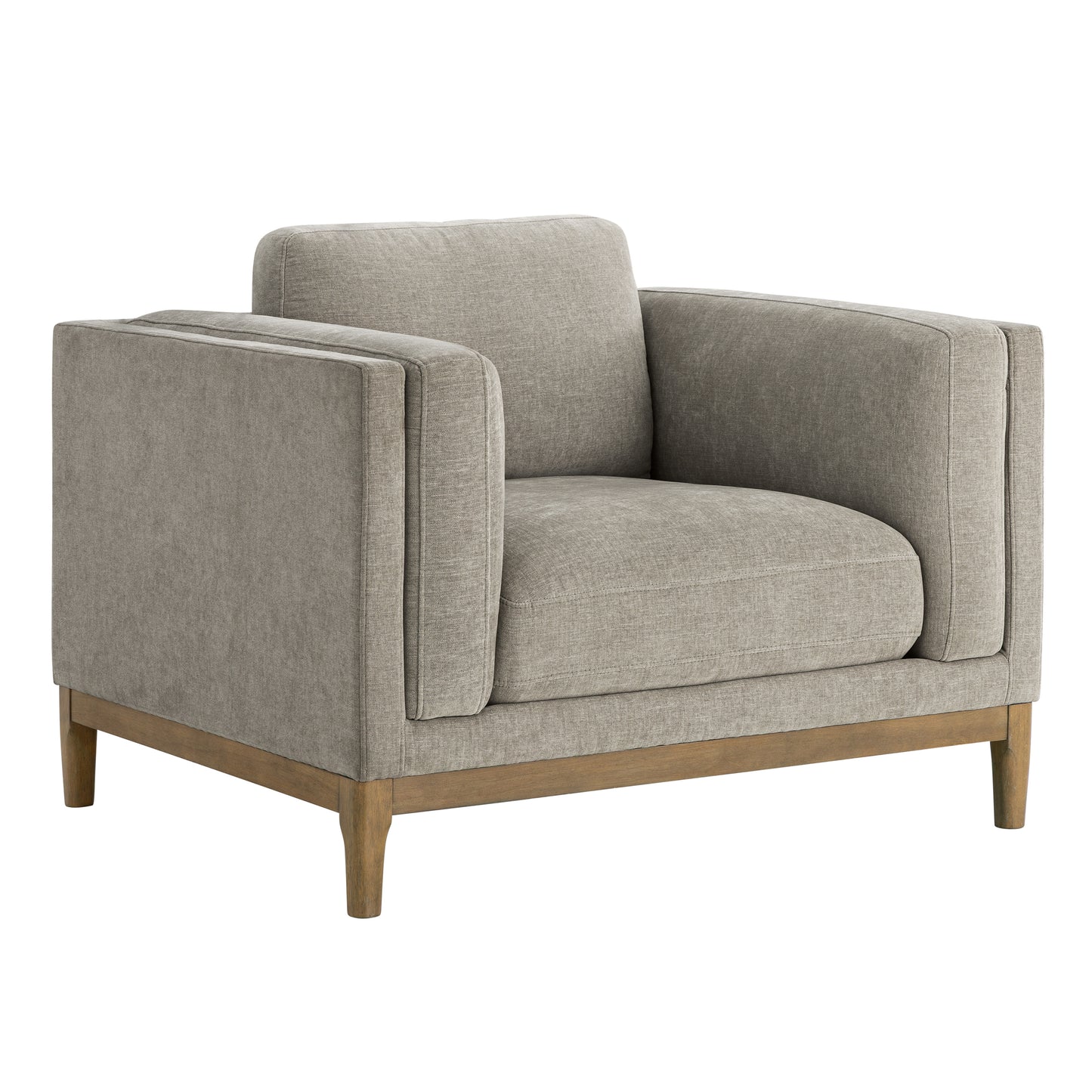 Renee Fabric Chair with Wood Base, Gray