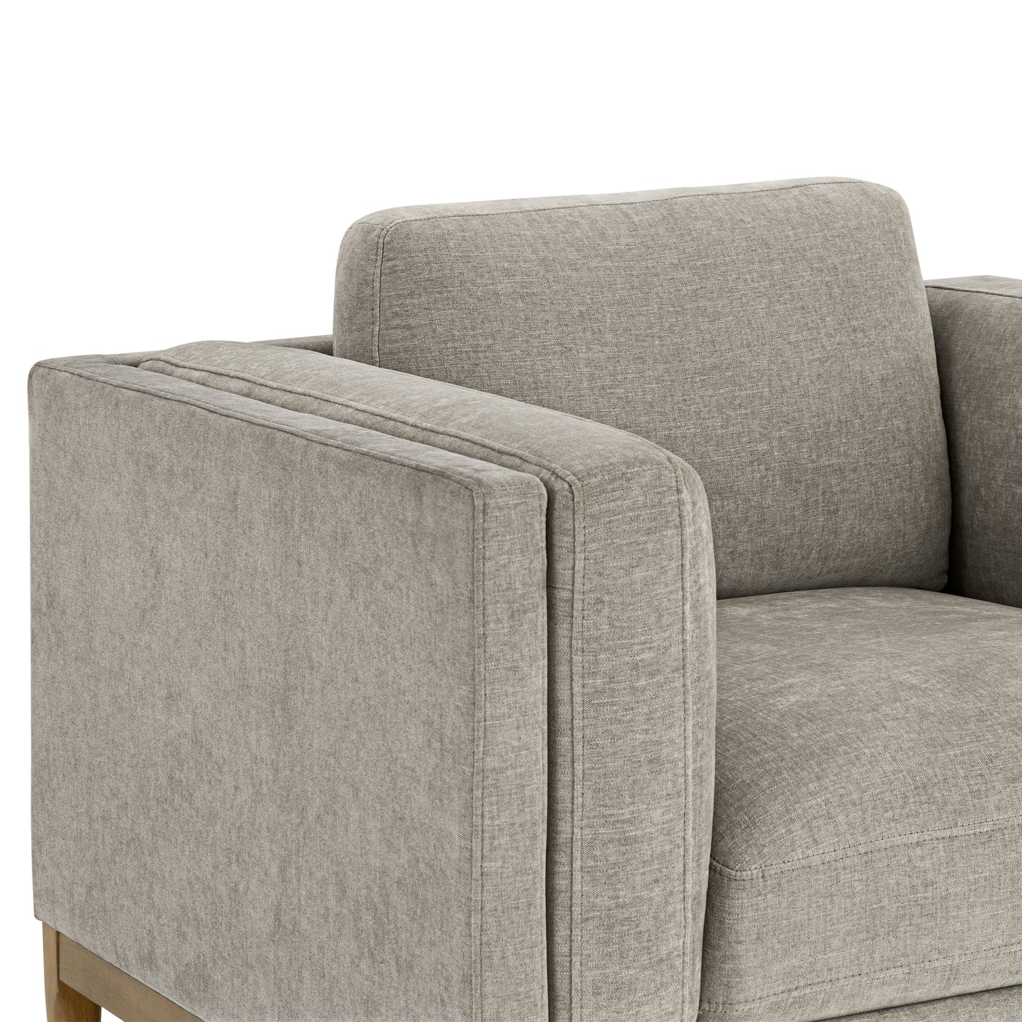 Renee Fabric Chair with Wood Base, Gray