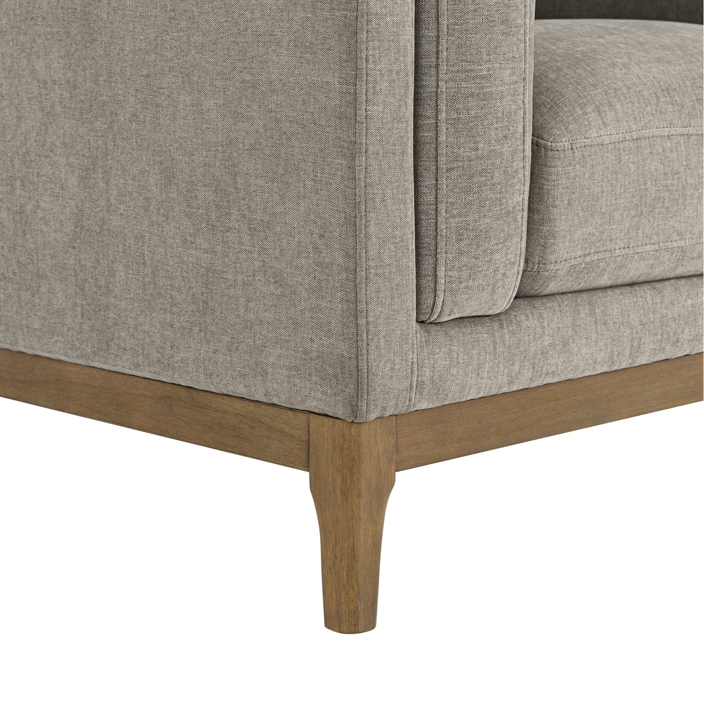 Renee Fabric Chair with Wood Base, Gray
