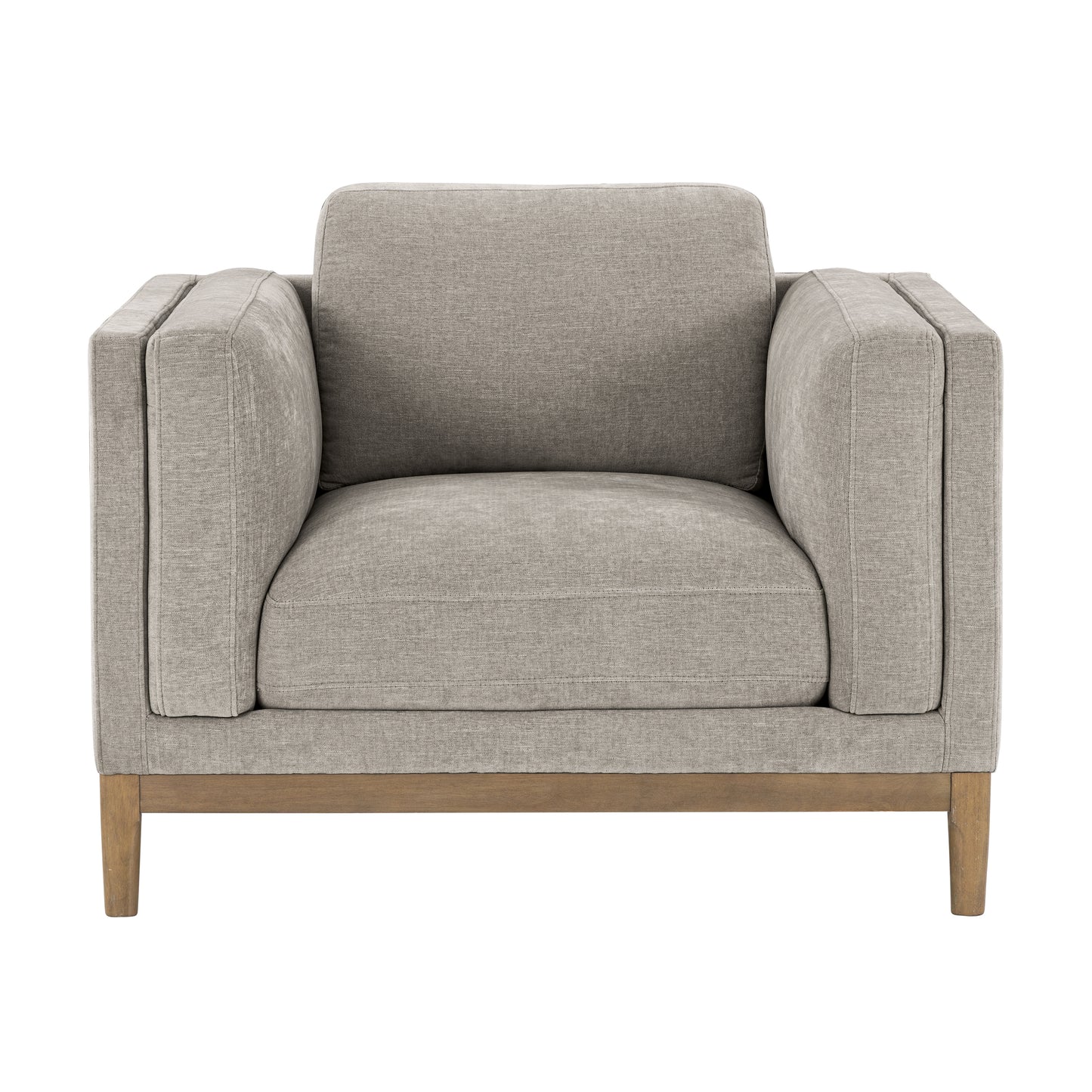 Renee Fabric Chair with Wood Base, Gray