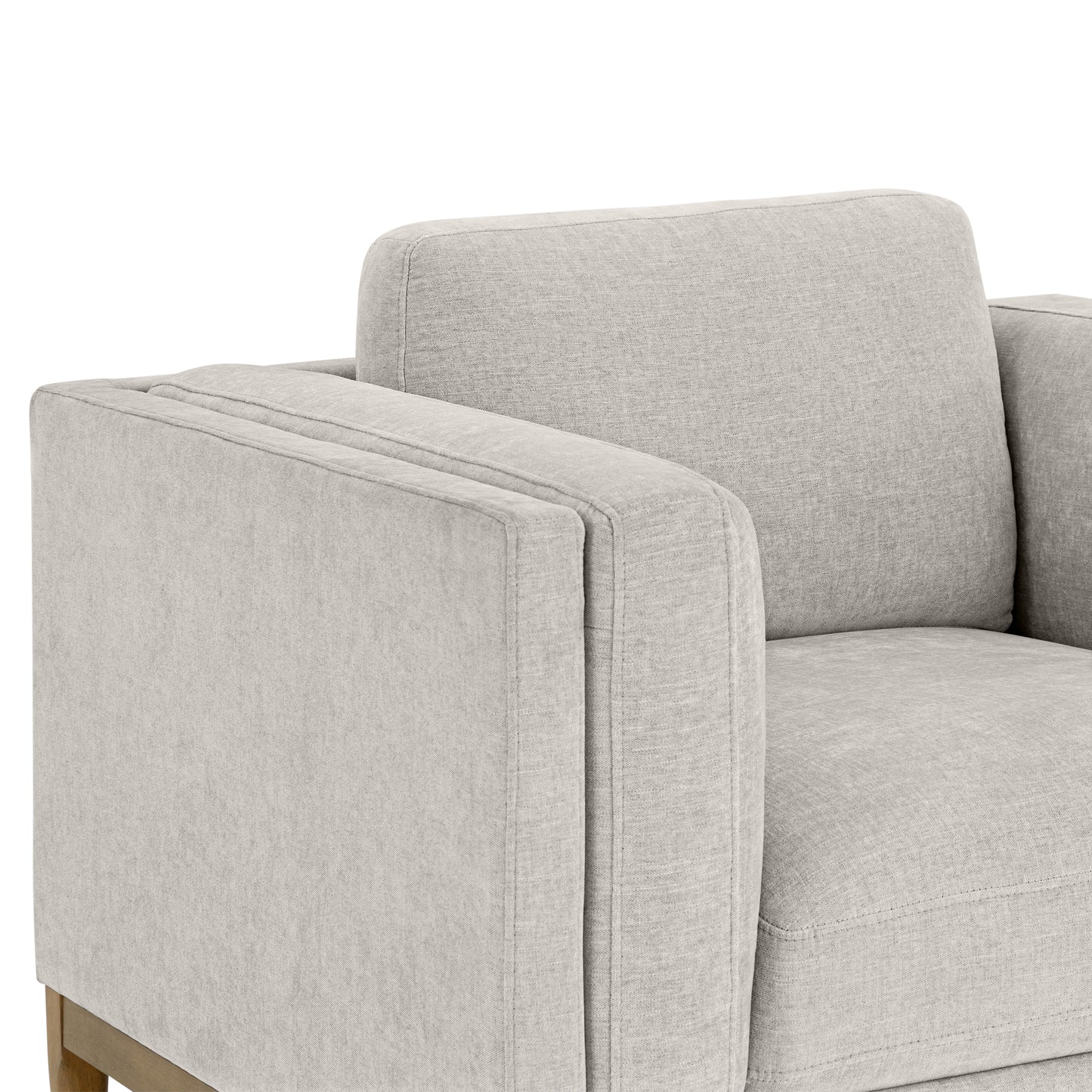 Renee Fabric Chair with Wood Base, Light Gray