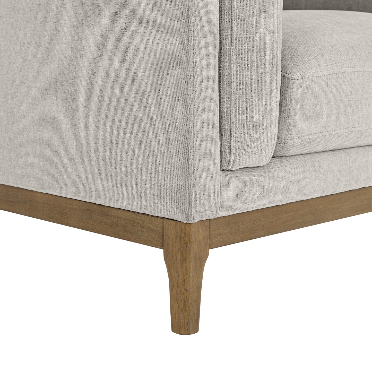 Renee Fabric Chair with Wood Base, Light Gray