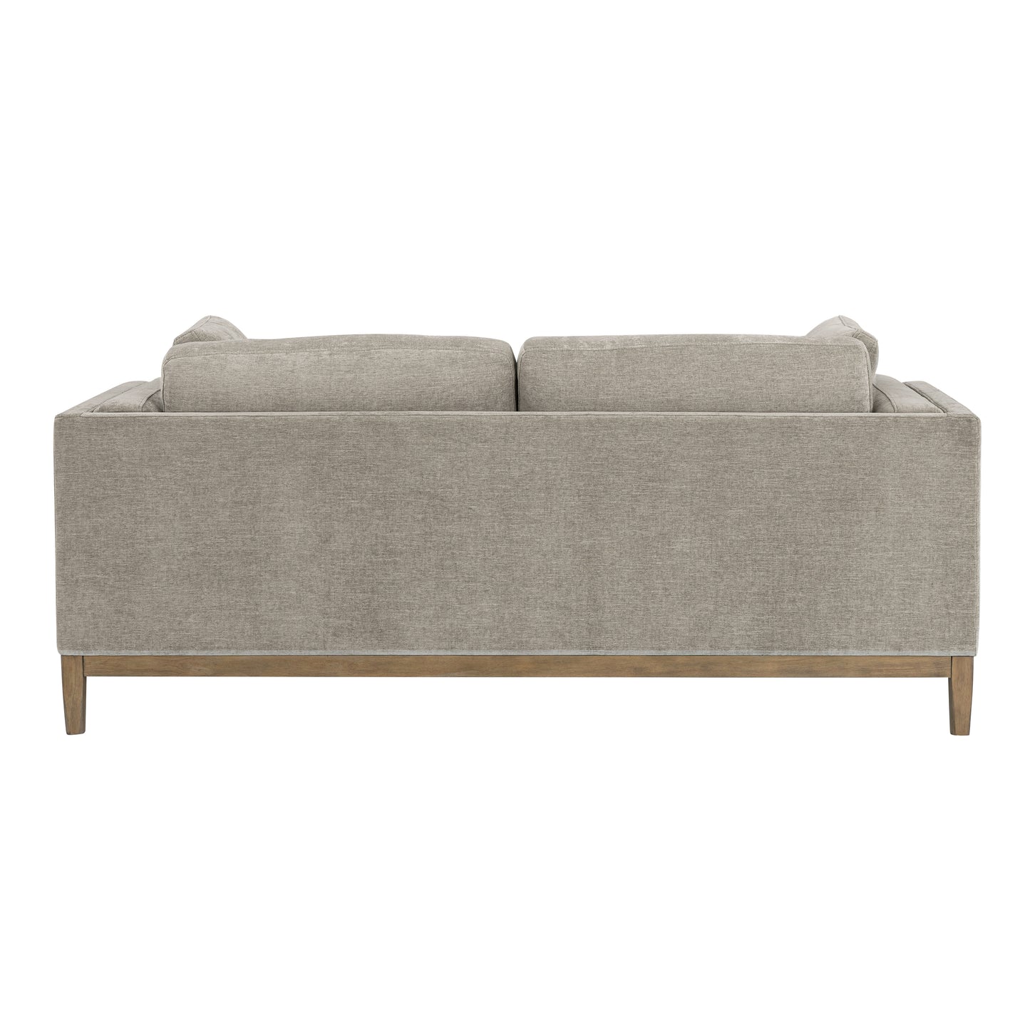 Renee Fabric Sofa with Wood Base, Gray