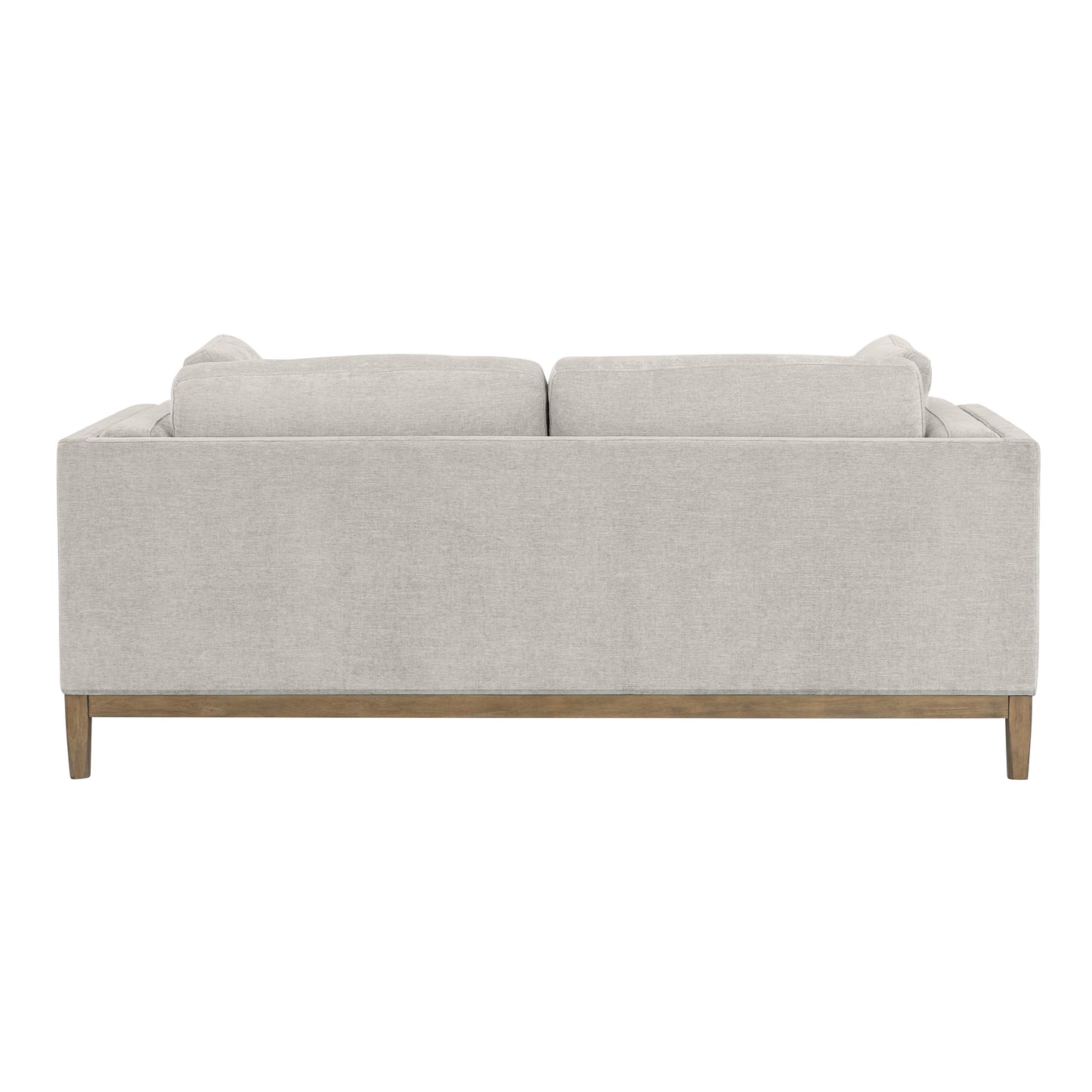 Renee Fabric Sofa with Wood Base, Light Gray