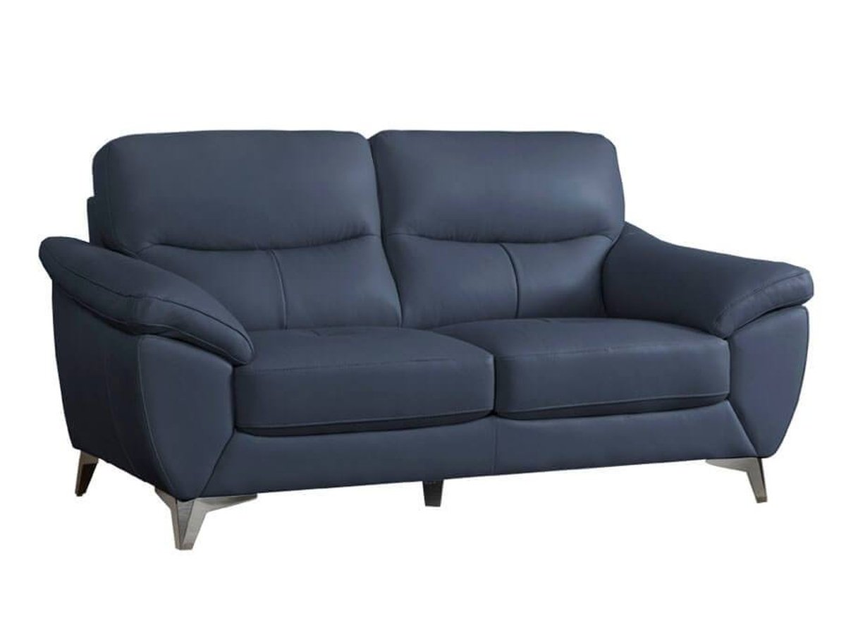 Cadence Top Grain Leather Loveseat, Blue Default Title