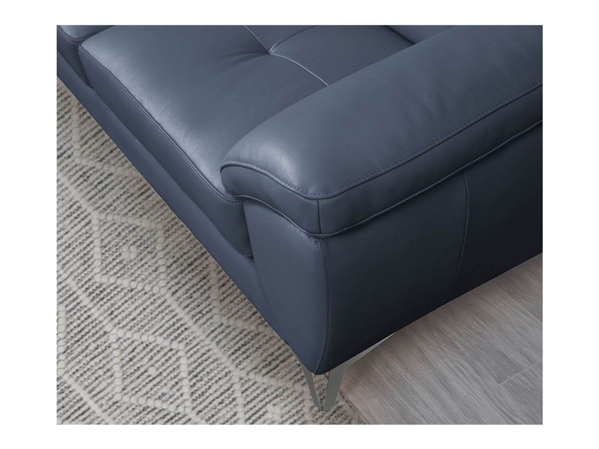 Cadence Top Grain Leather Loveseat, Blue Default Title