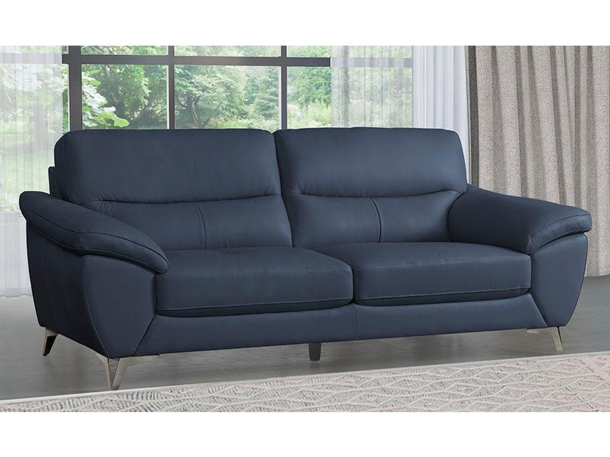 Cadence Top Grain Leather Sofa - Blue