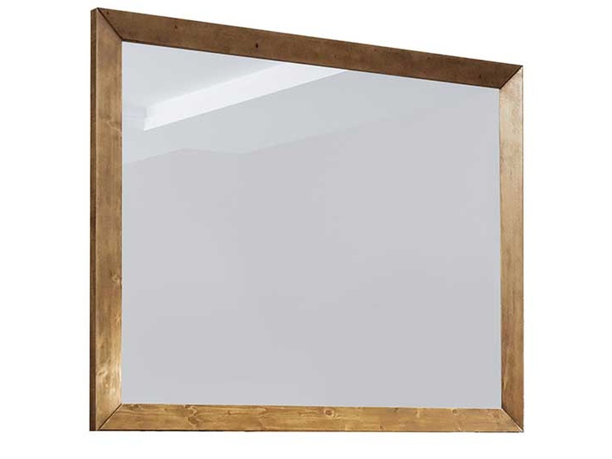 Retro Wood Frame Mirror - Brown