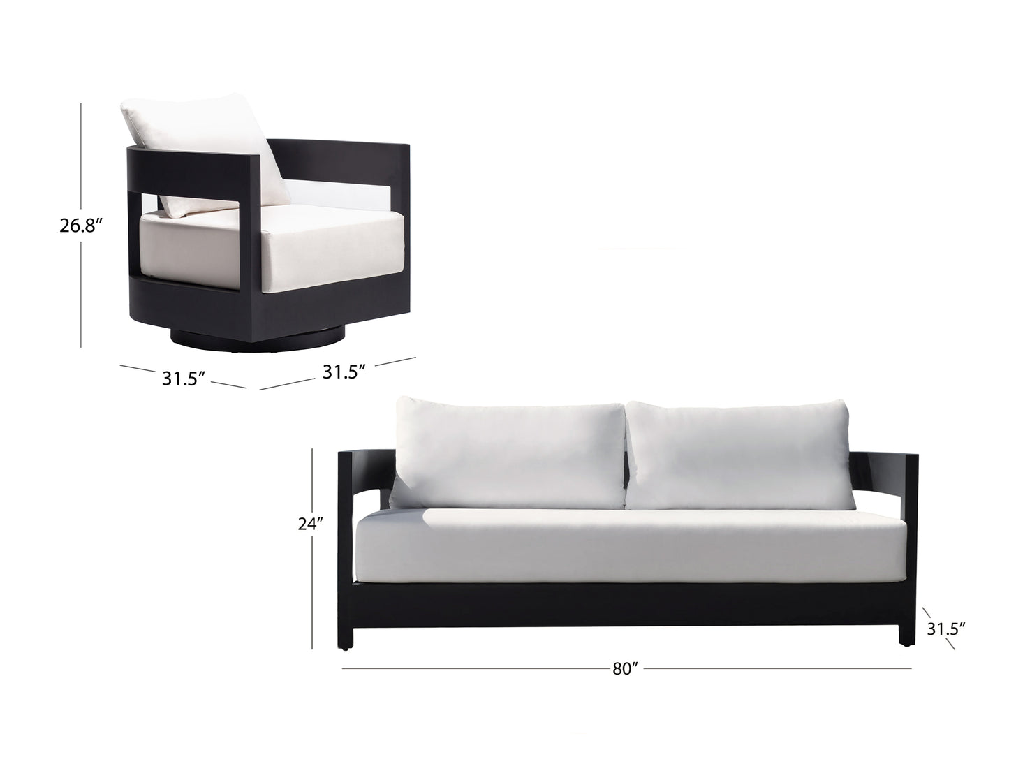 Santino® Outdoor Sofa and Swivel Chairs