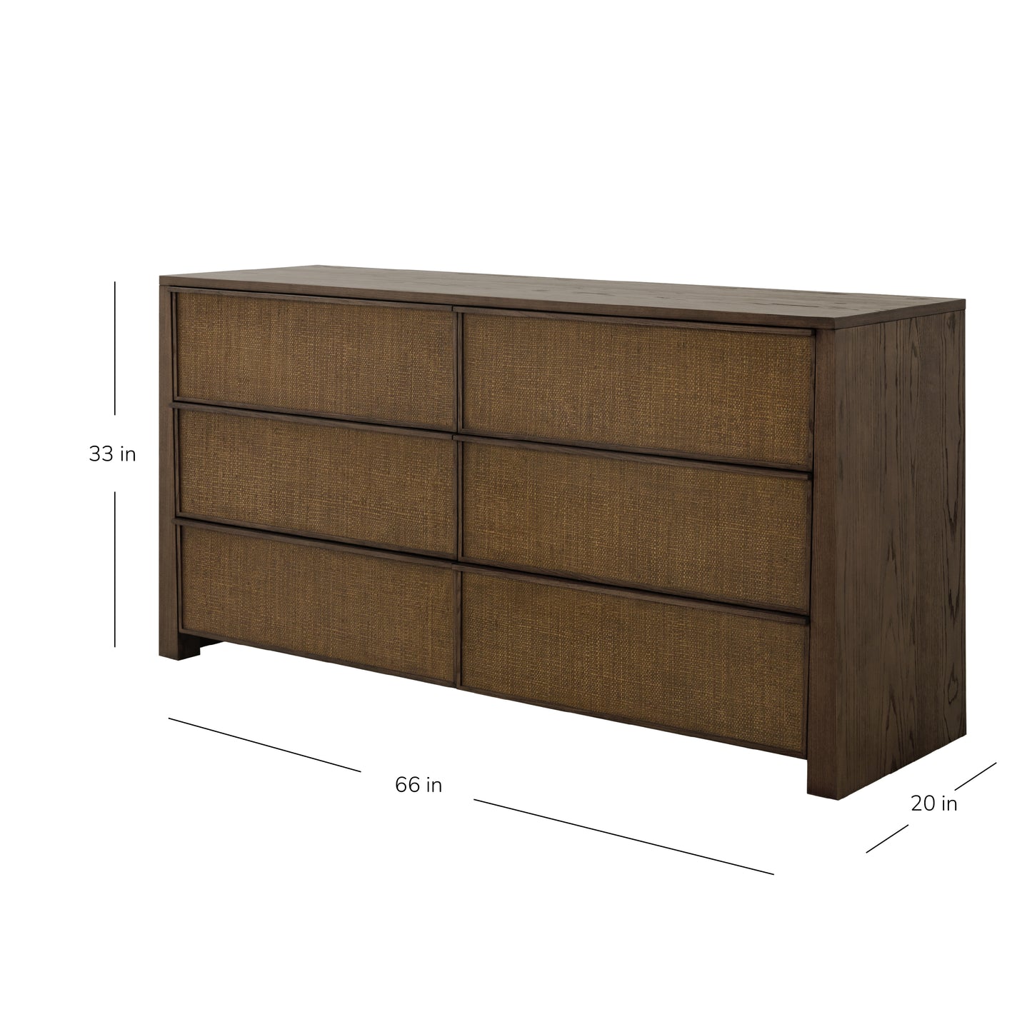 JoJo Fletcher Sawyer Oak & Grasscloth Dresser, Brown