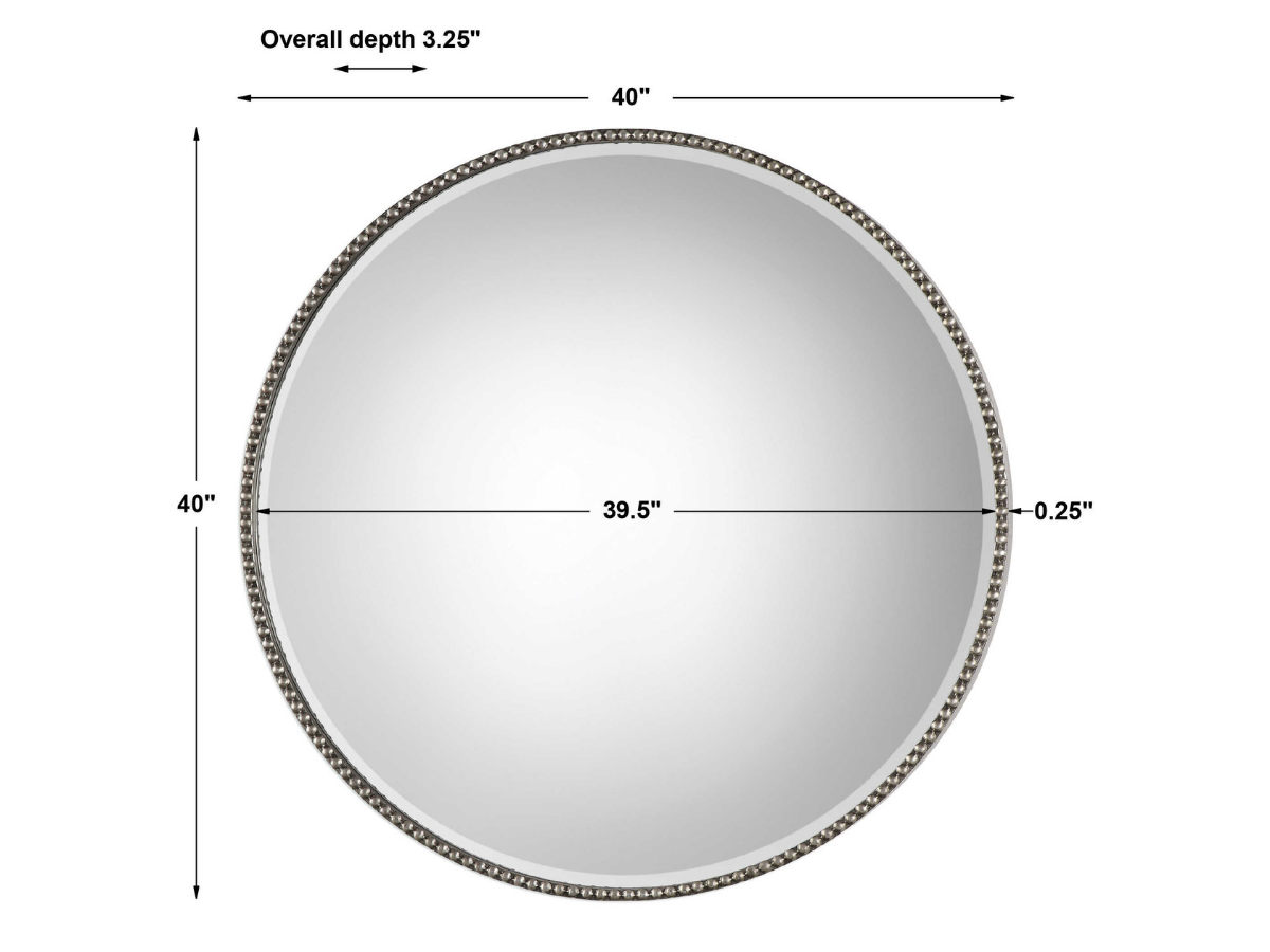 Abbyson Home Sonnet Beaded Round Mirror