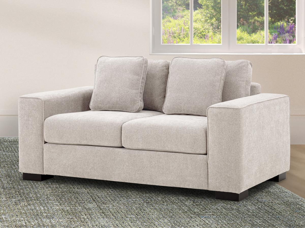 Tamora Fabric Loveseat - Light Gray