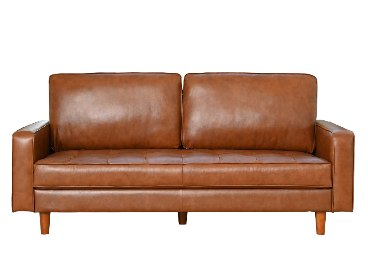 Holloway Mid-Century Leather Sofa