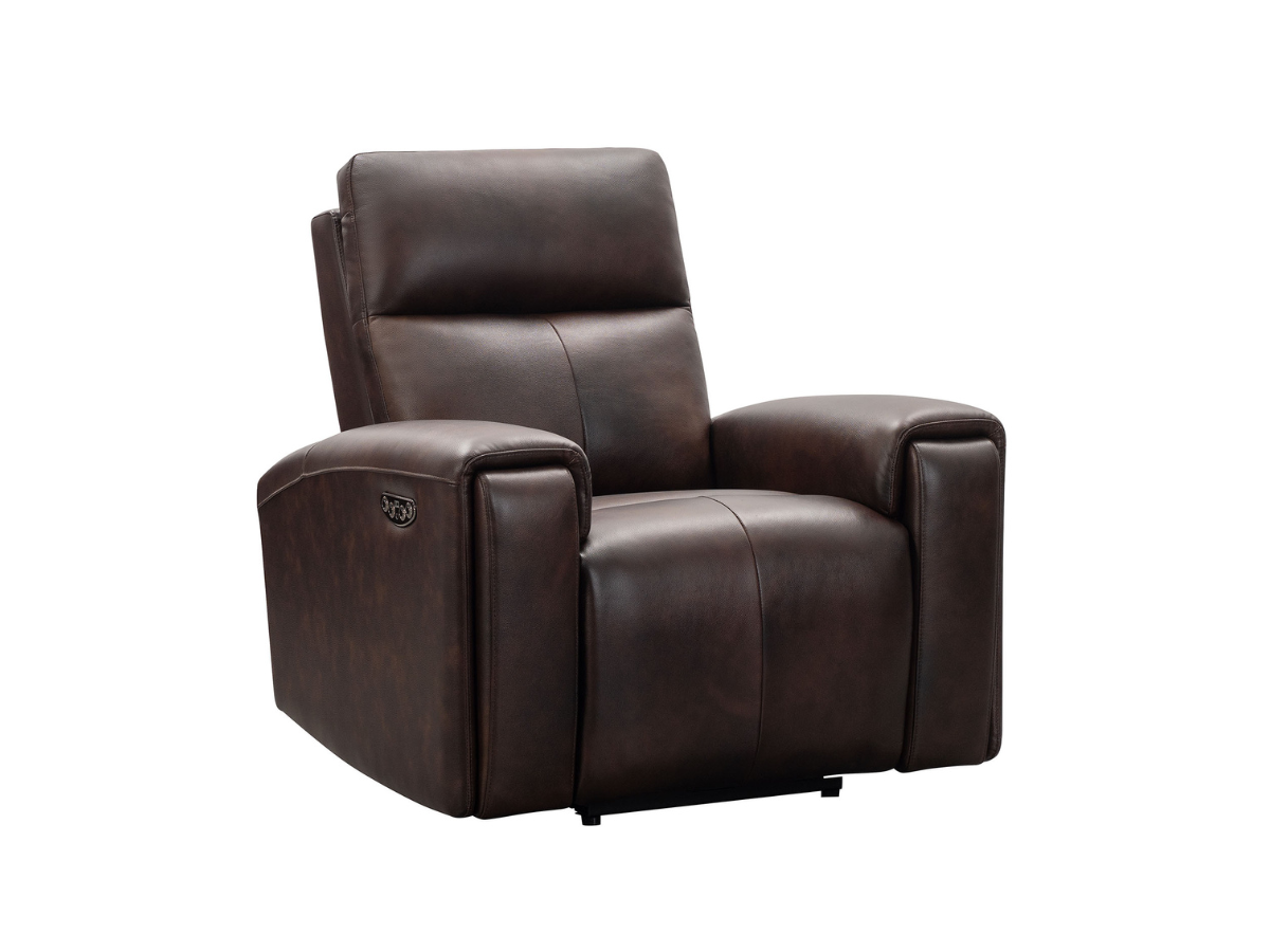 Keegan Leather Power Recliner - Brown
