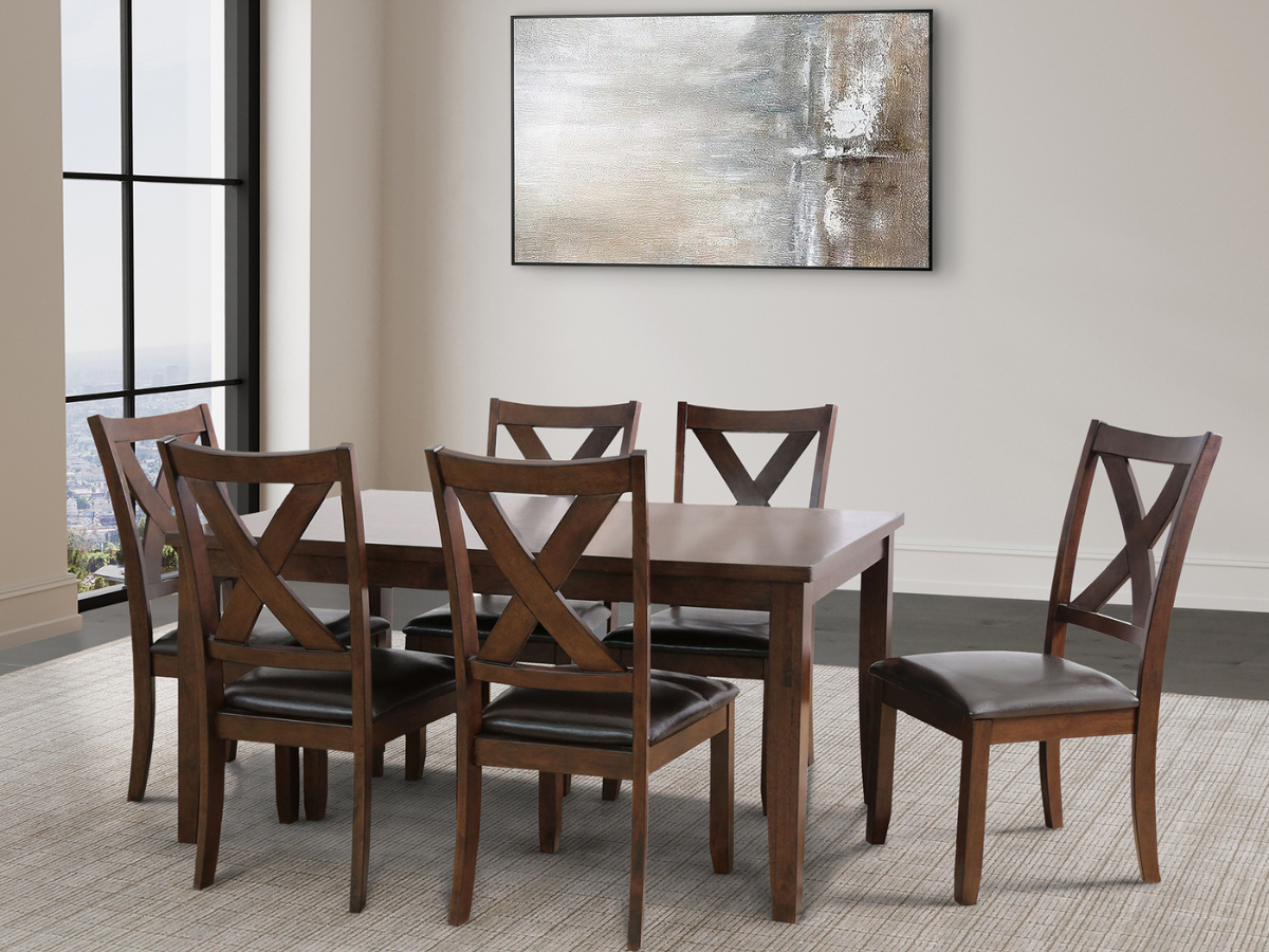 Theodore 7-pc Dining Set - Brown