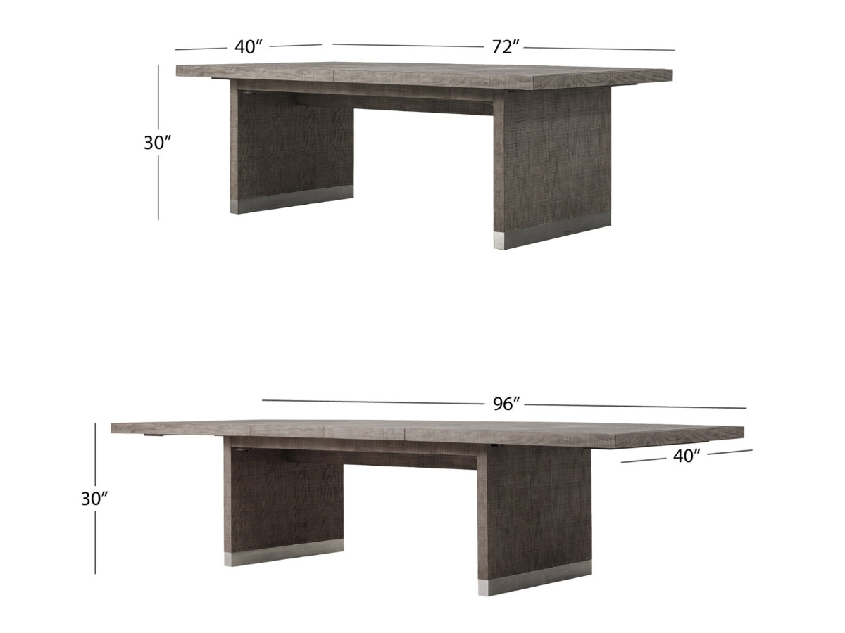 Bacara Modern Classic Wood Brushed Extendable Dining Table - Gray