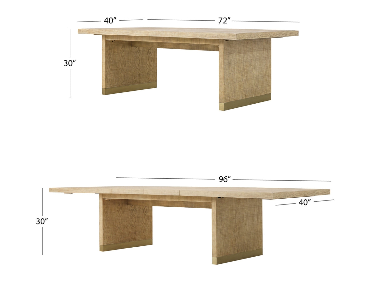 Bacara Modern Classic Wood Brushed Extendable Dining Table - Natural
