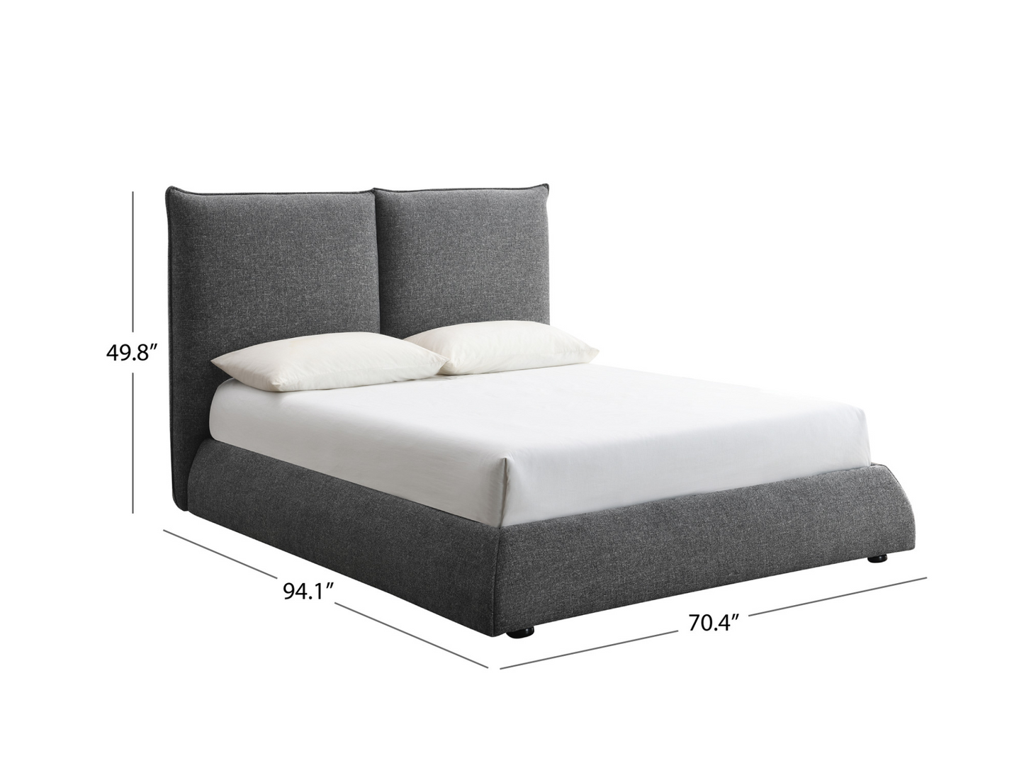 Elsen Upholstered Bed - Charcoal - Queen