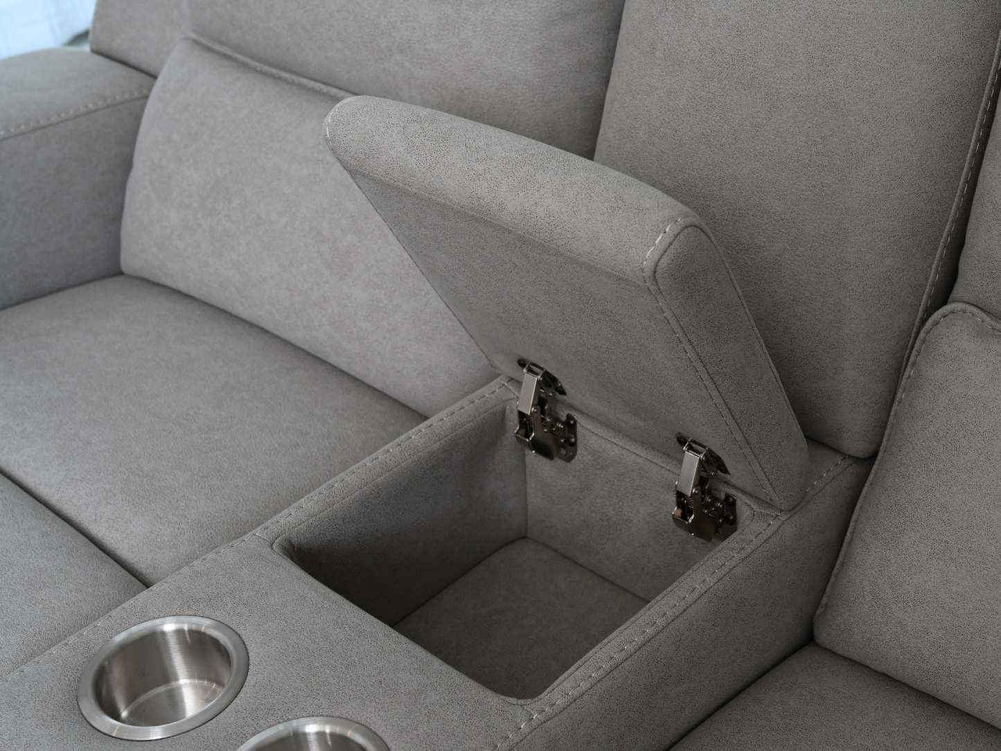 Margaret Fabric Manual Reclining Loveseat - Gray