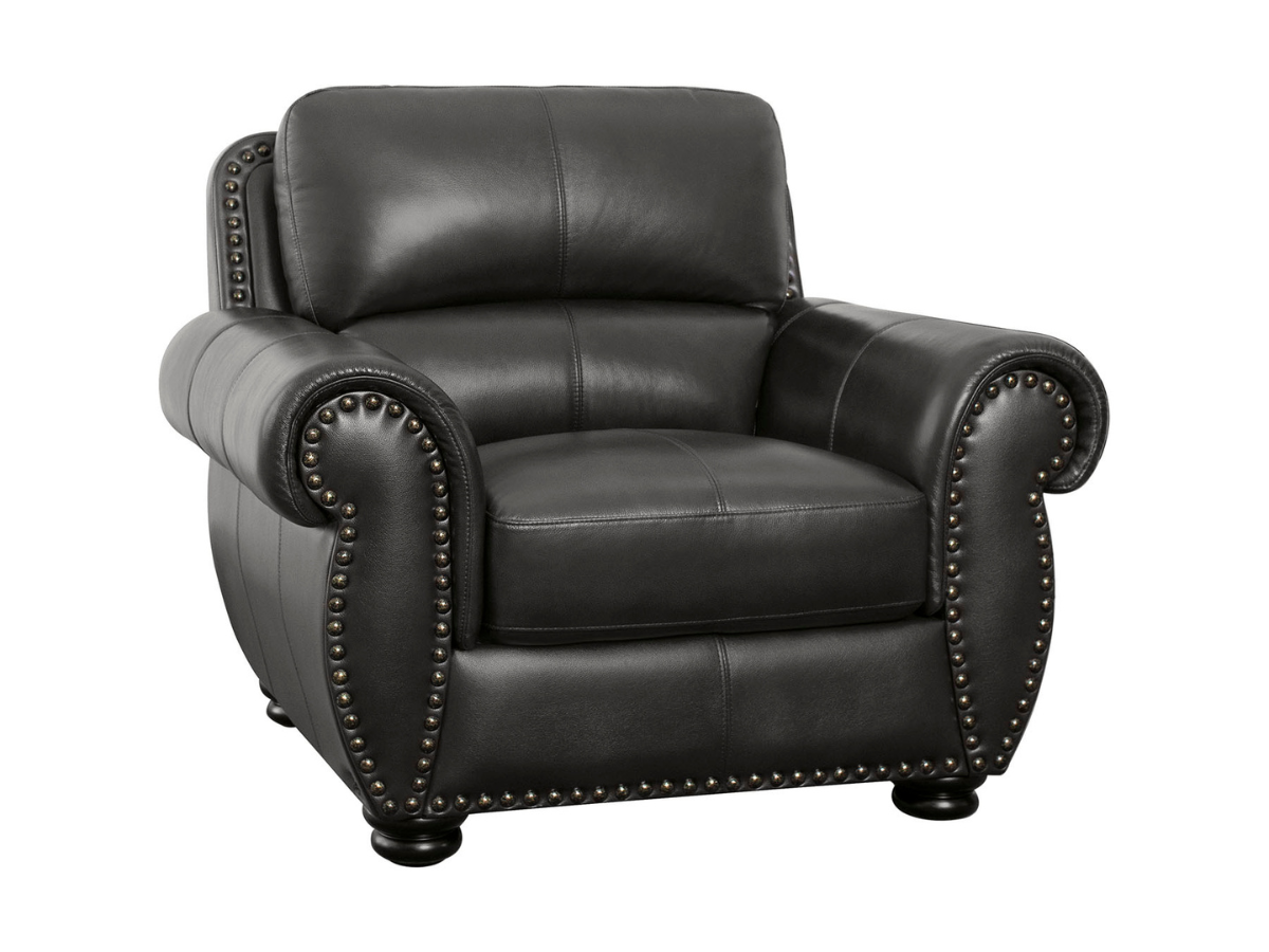 Austin Leather Armchair - Dark Gray