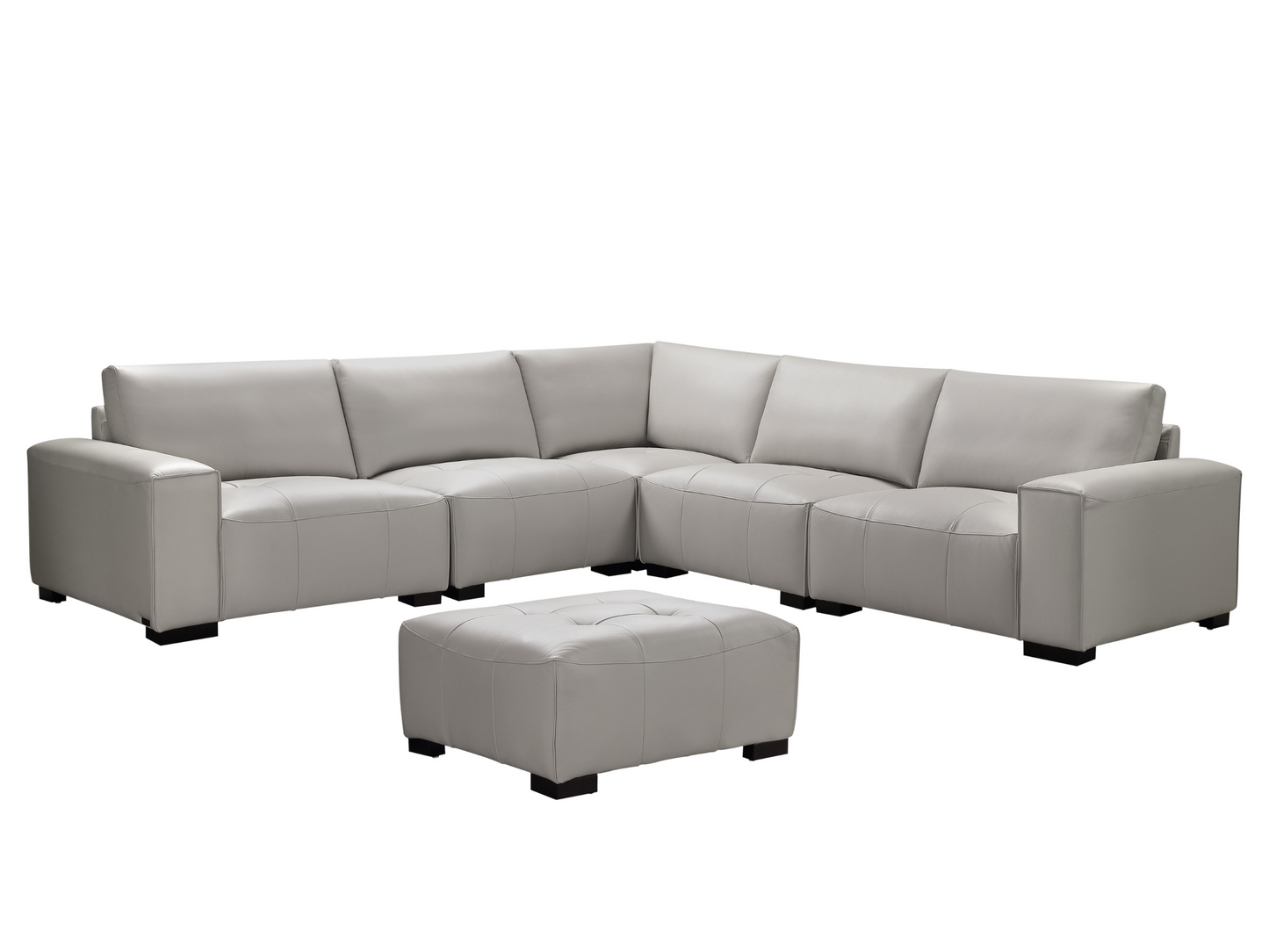 Teagan 6-pc Leather Modular Sectional