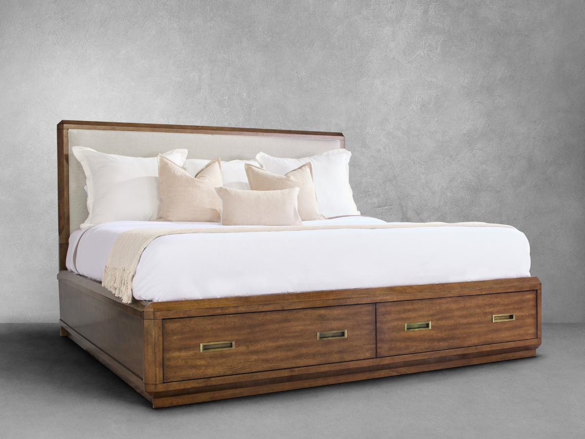 Westcliffe Mid-Century King Storage Bed, Brown