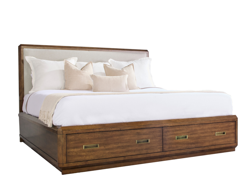 Westcliffe Mid-Century Queen Storage Bed, Brown