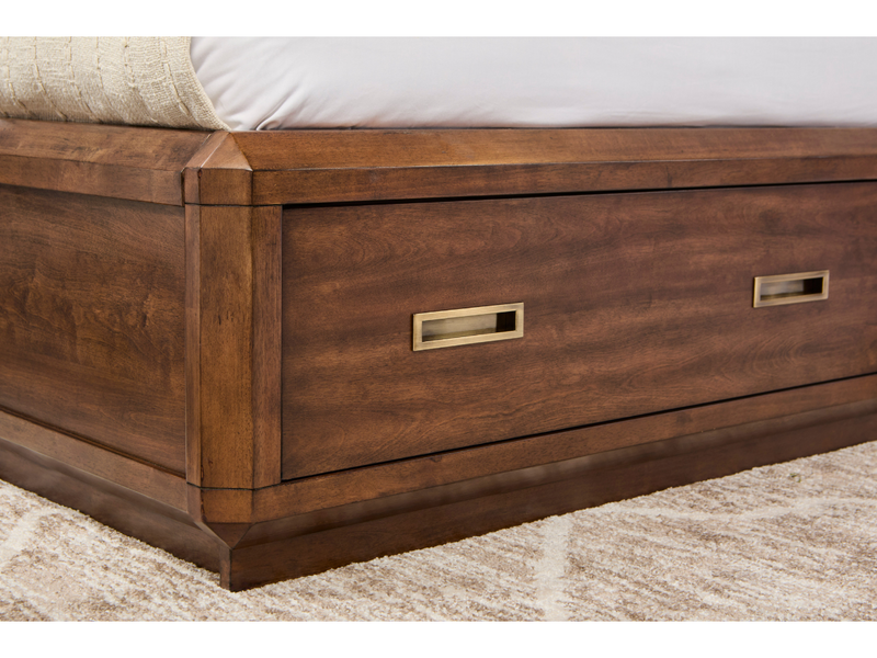 Westcliffe Mid-Century King Storage Bed, Brown