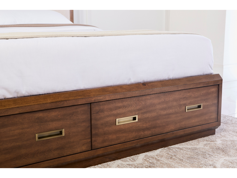 Westcliffe Mid-Century King Storage Bed, Brown