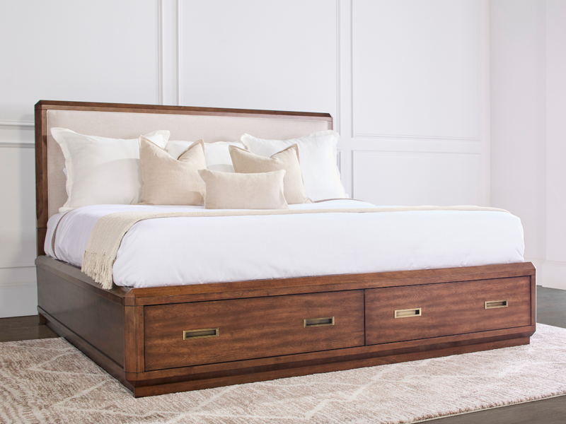 Westcliffe Mid-Century King Storage Bed, Brown