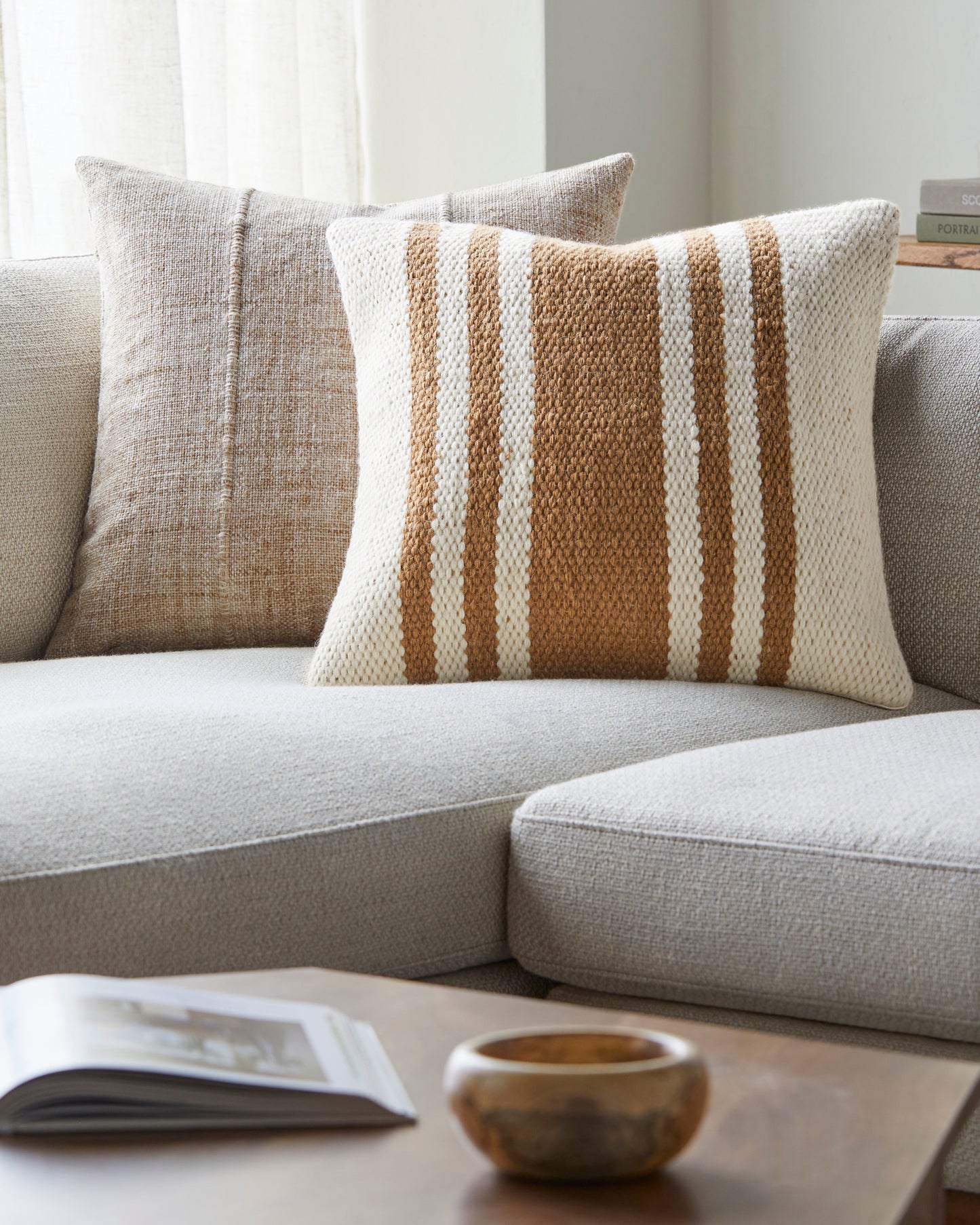 Becki Owens Brett Orange Multi-Striped 20" x 20" Accent Pillow, Cover Only