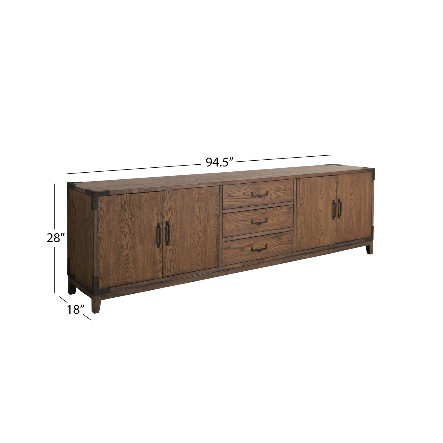 Hawthorne 94" Media Console - Brown