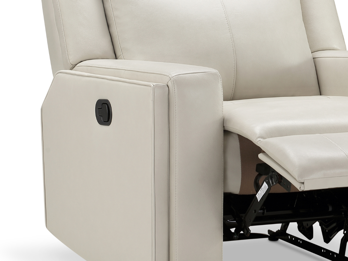 Rhodes Top-Grain Leather Manual Recliner - Ivory