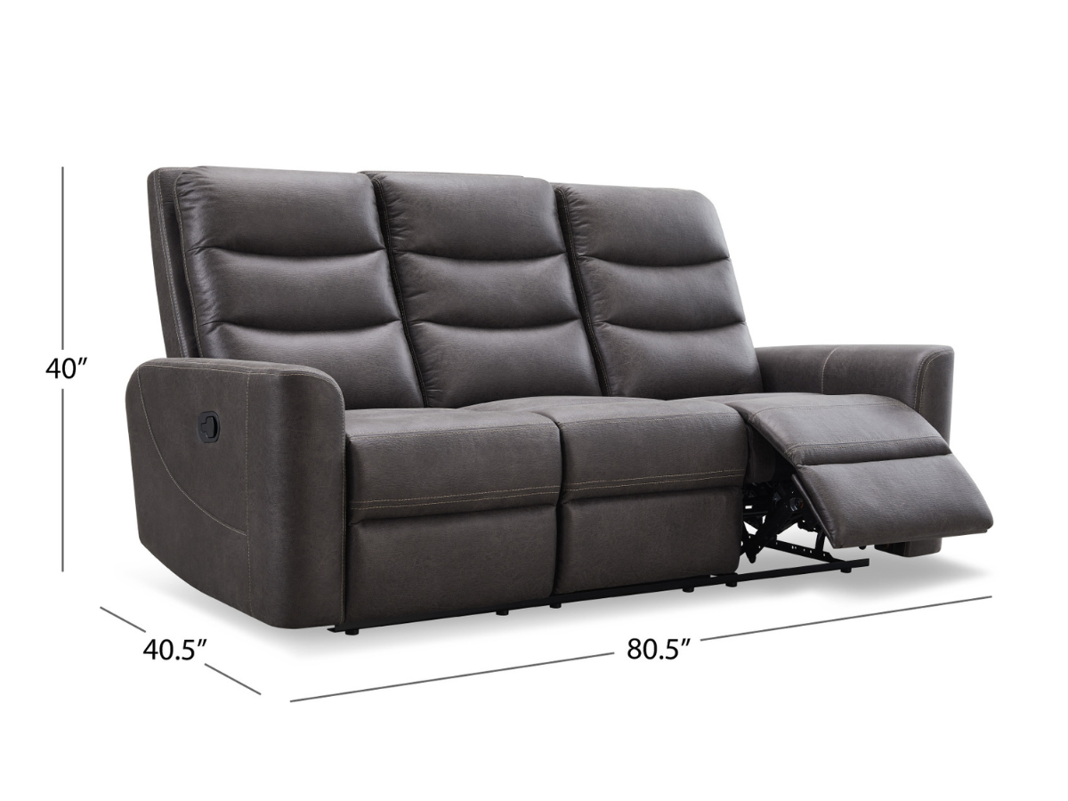 Bentley Fabric Manual Reclining Sofa - Gray