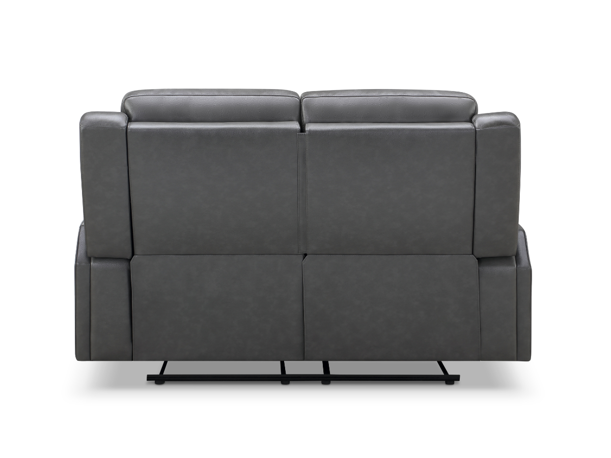 Rhodes Top-Grain Leather Manual Reclining Loveseat - Gray
