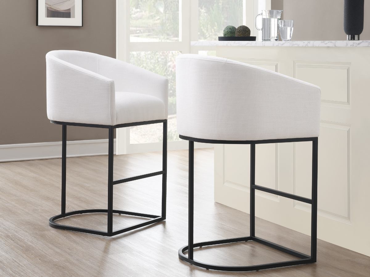 Jace Upholstered Bar Stool - White