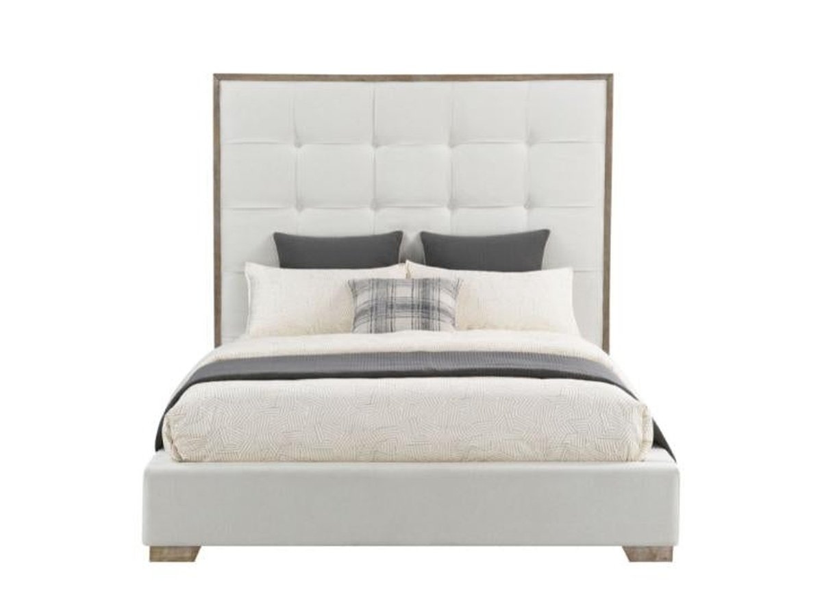 Eleanor Tufted Fabric Bed - Ivory - Queen