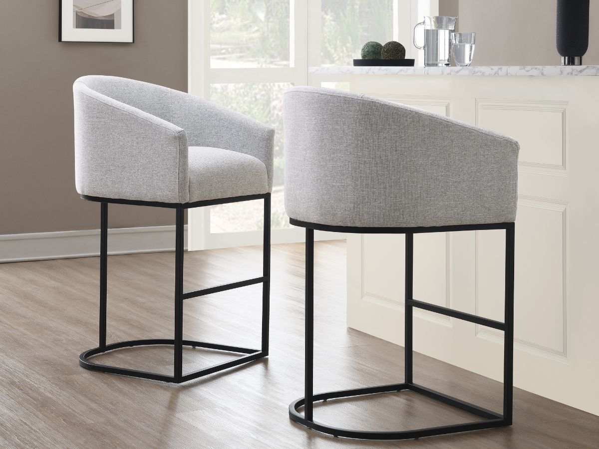 Jace Upholstered Bar Stool - Light Gray
