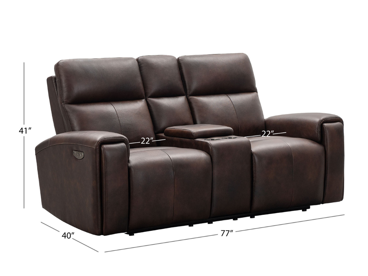 Keegan Power Reclining Leather Loveseat - Brown